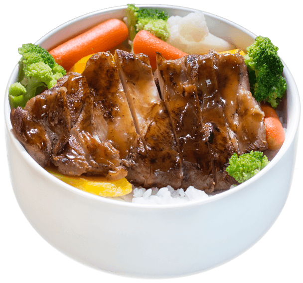 Bbq Chicken Bowl With Rice And Veggies - Salisbury Steak (800x620), Png Download