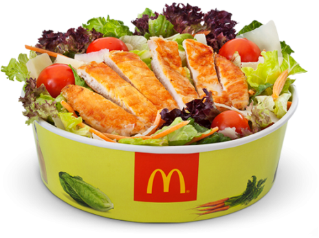 Caesar Grilled Chicken Salad - Mcdonalds Salad (477x355), Png Download