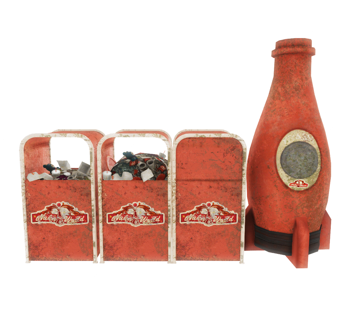 Trashcans-nukaworld - Fallout 4: Nuka-world (1172x1023), Png Download