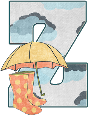 Abecedario Día De Lluvia - Rain (350x429), Png Download