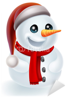 Vinilo Pixerstick Muñeco De Nieve De La Navidad En - Christmas Snowman In Elf Hat Greeting Card (400x400), Png Download
