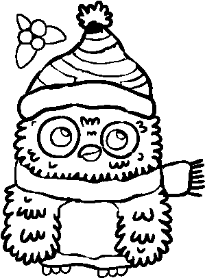 Dibujo De Búho De Navidad Para Colorear - Dibujos Para Colorear De Buhos Navideños (600x470), Png Download