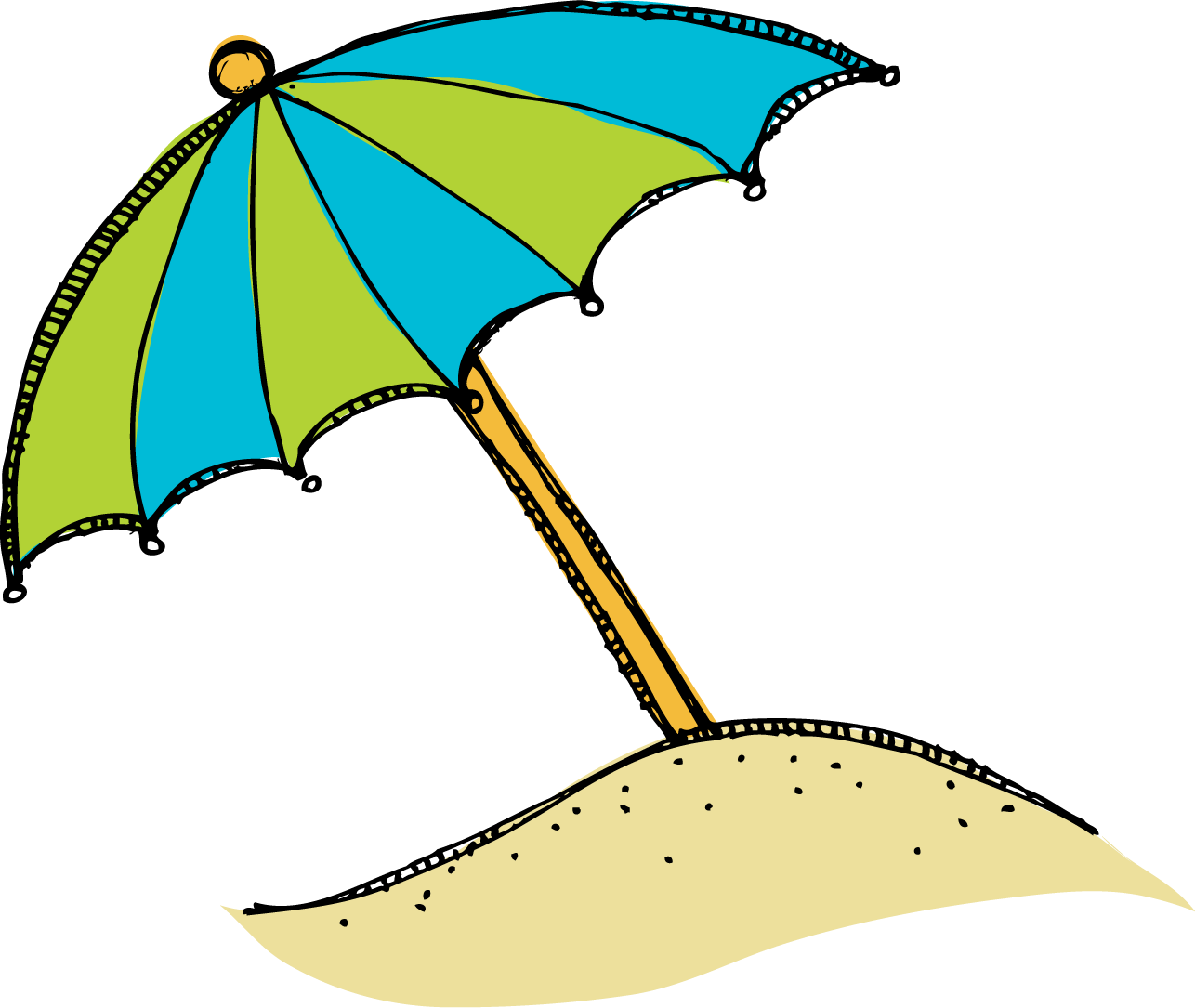 Beach Umbrella Clipart - Sun Umbrella Clip Art (1024x864), Png Download