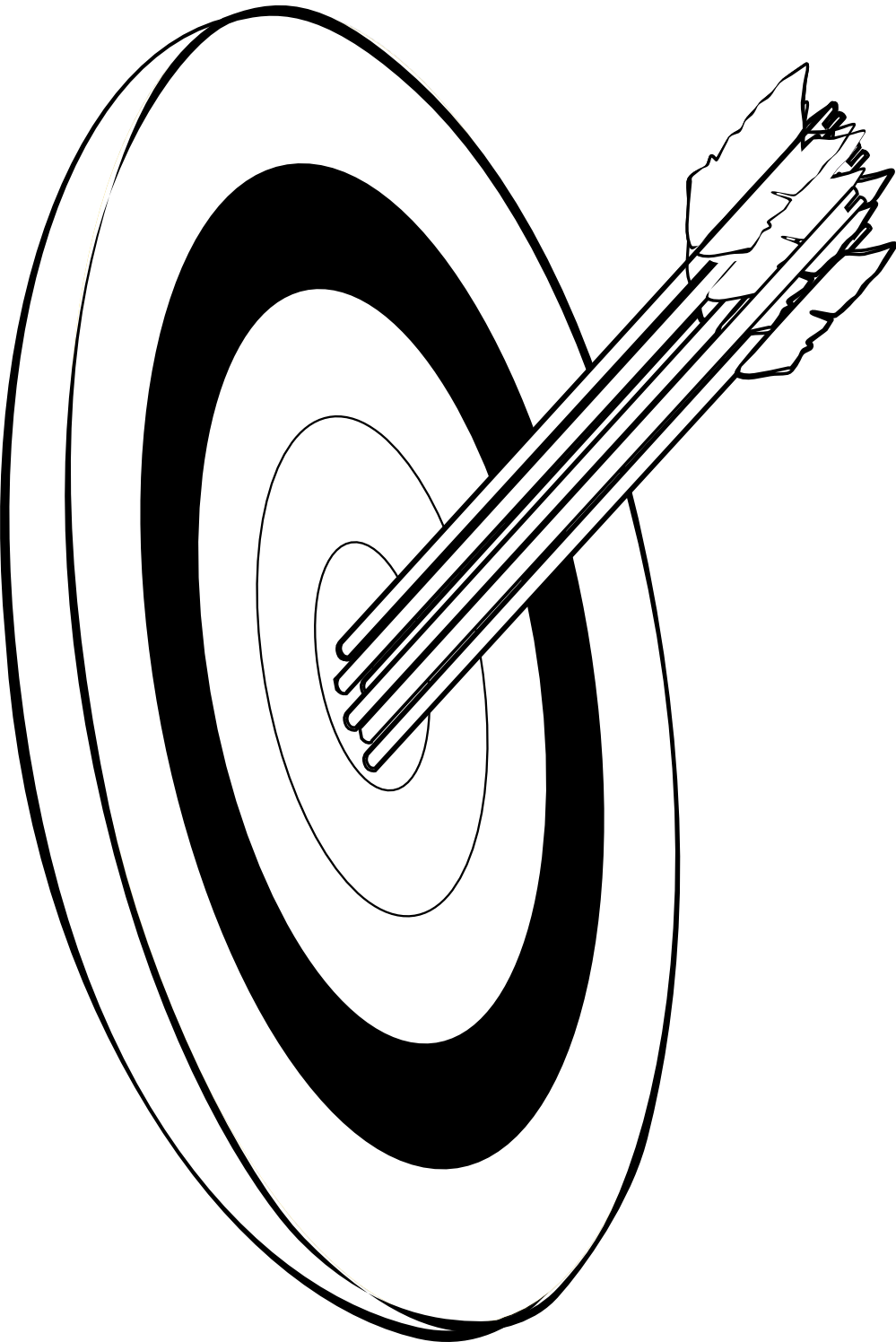 Arrows And Target Snarkhunter Arrows In The Gold Black - Archery Clipart Black And White (999x1496), Png Download