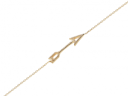 Arrow Bracelet Gold Vermeil - Chain (412x412), Png Download