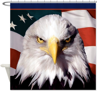 American Bald Eagle And Flag Shower Curtain Beautiful - Us Armed Forces United (350x350), Png Download