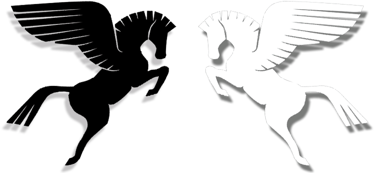 Pegasus Clipart Greek - Pegasus Pictures In Black And White (940x350), Png Download