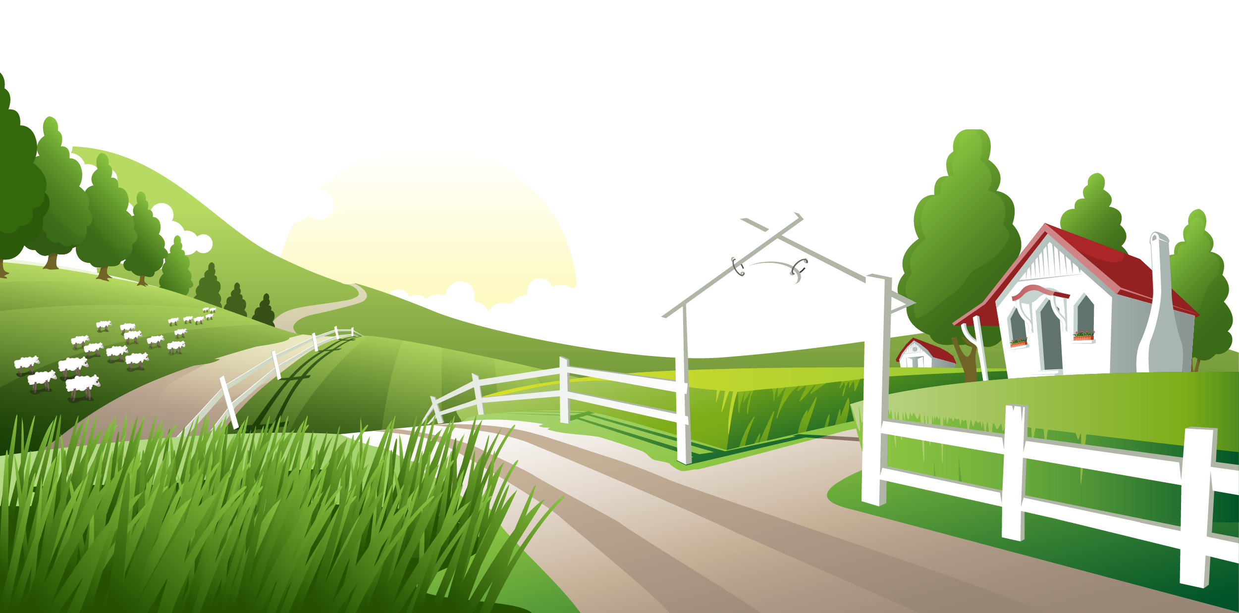 Nature Landscape - Равнина Вектор (2501x1238), Png Download