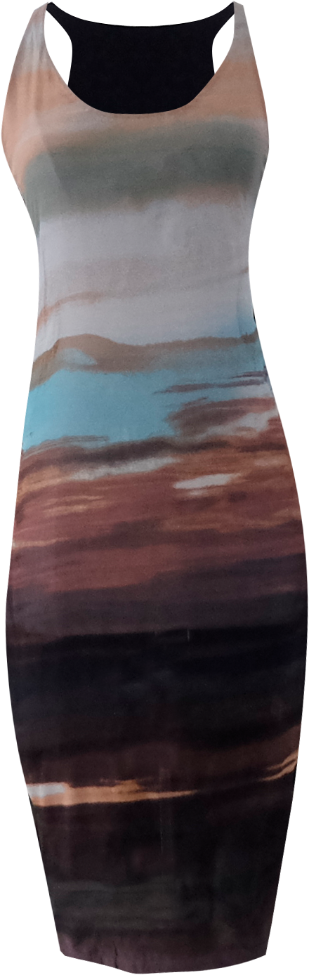 Sunset Tank Dress By British Steele - Dress (831x1413), Png Download