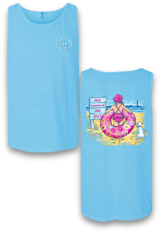 Sassy Frass No Swimming No Dogs Beach Comfort Colors - Top (369x479), Png Download