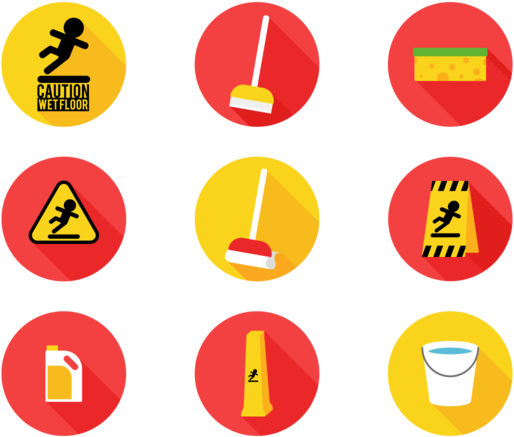 Wet Floor Sign Flat Icons - Icon (700x490), Png Download
