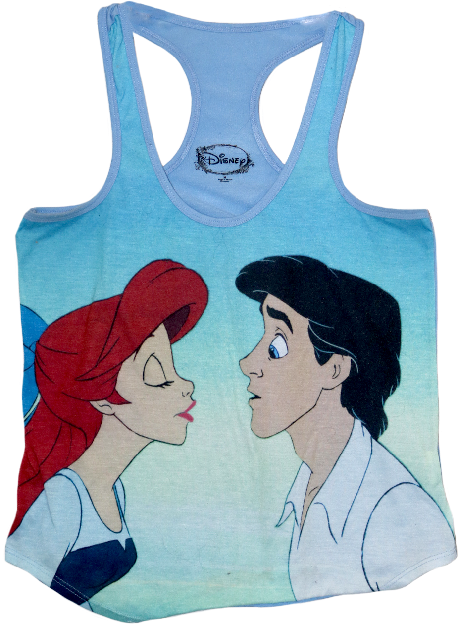 A Tanktop Of The Kiss The Girl Scene From The Little - Ariel And Eric Hot Topic Tank (1150x1300), Png Download