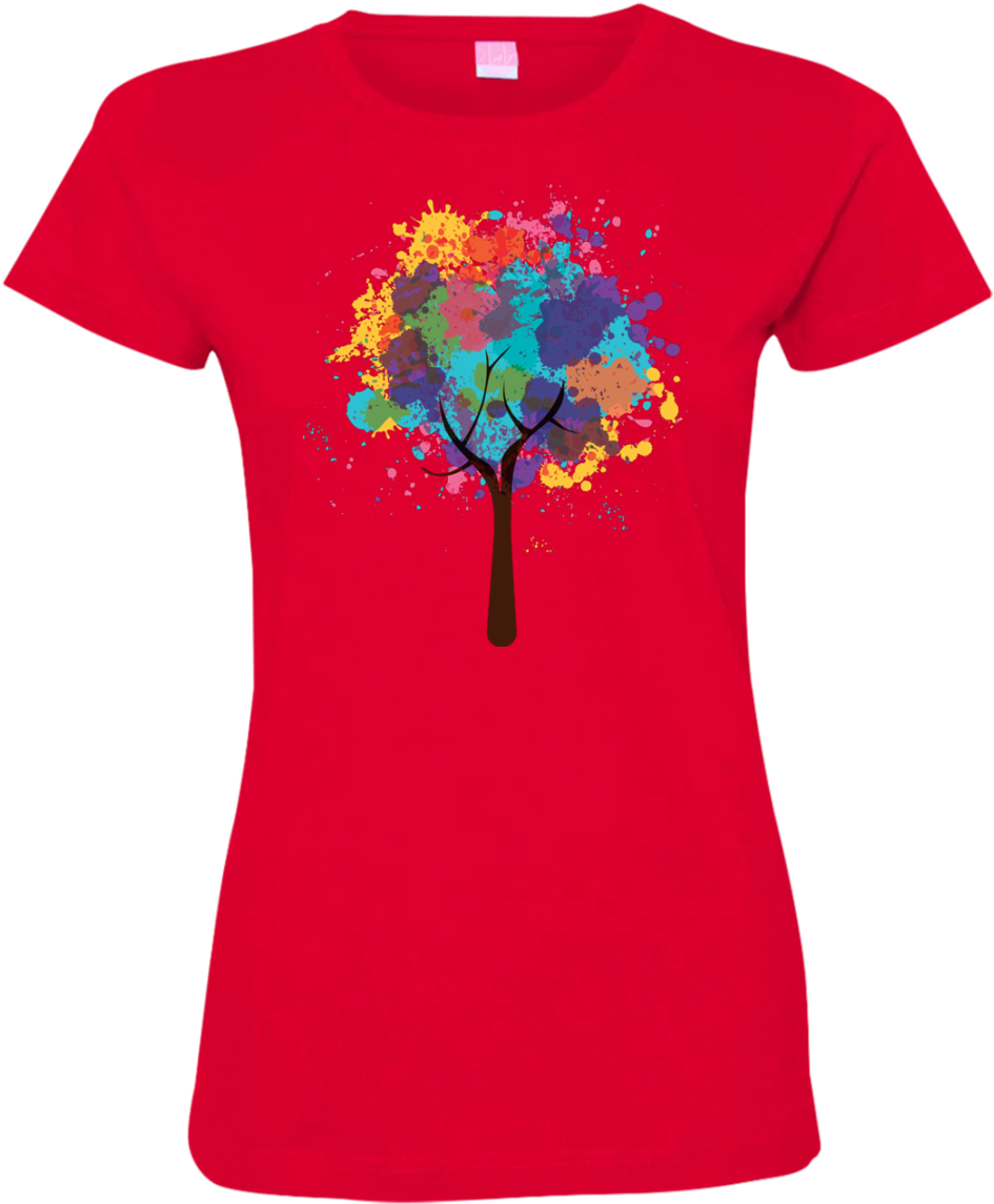 Watercolor Tree Ladies T Shirt - Shirt (1155x1155), Png Download