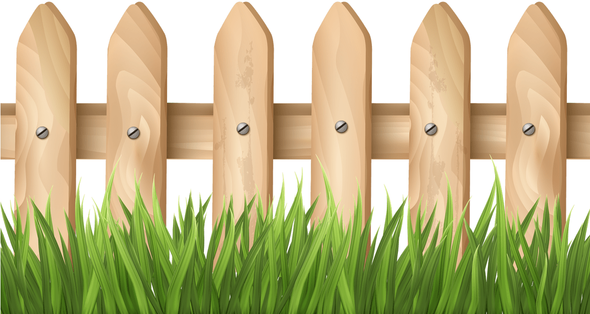 Wooden Fences Cartoon Wooden Thing - Fence With Grass Clipart (1200x715), Png Download