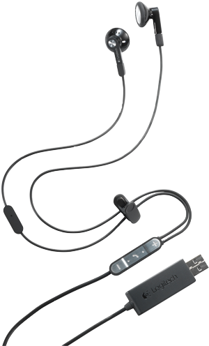 Logitech Usb Headphones - Logitech Bh320 Usb Stereo Earbuds - Headset (455x500), Png Download