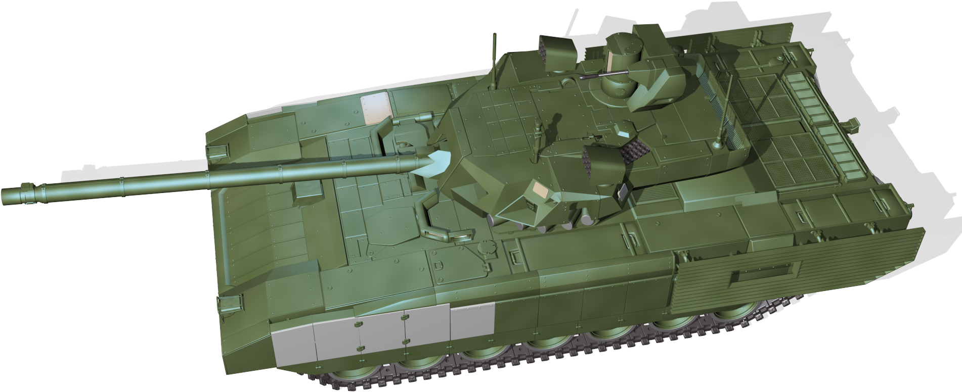 T 14 Armata Tank Top View Png Clipart - Afganit Active Protection System (1929x834), Png Download