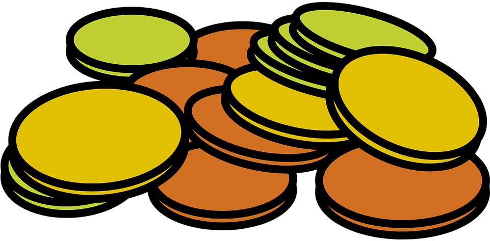 Coins Money Stack Cash Credit Currency Fin - Clipart Coins (961x473), Png Download