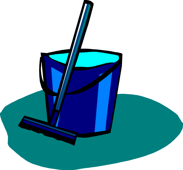 Mop And Bucket Blue Svg Clip Arts 600 X 558 Px (600x558), Png Download