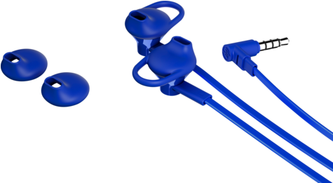Hp Earbuds Blue Headset - Hp 150 In Ear (474x356), Png Download
