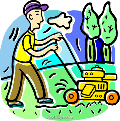 Cortar A Grama Livre De Direitos Vetores Clip Art Ilustração - Cutting The Lawn (478x480), Png Download