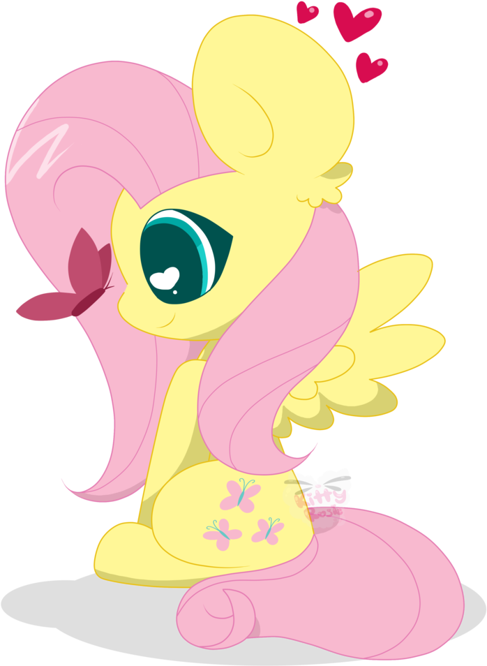 Kittyrosie, Butterfly, Cute, Female, Floating Heart, - Cartoon (784x1024), Png Download