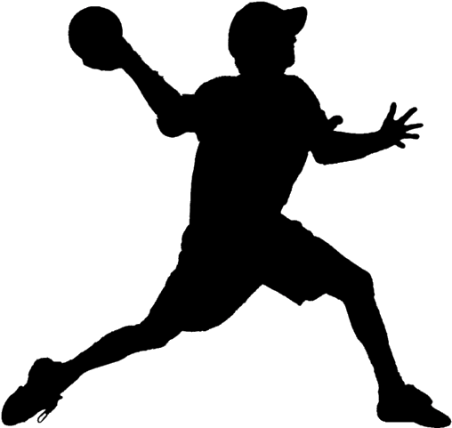 Dodgeball Vector Silhouette Svg Freeuse Stock - Dodgeball Png (550x480), Png Download
