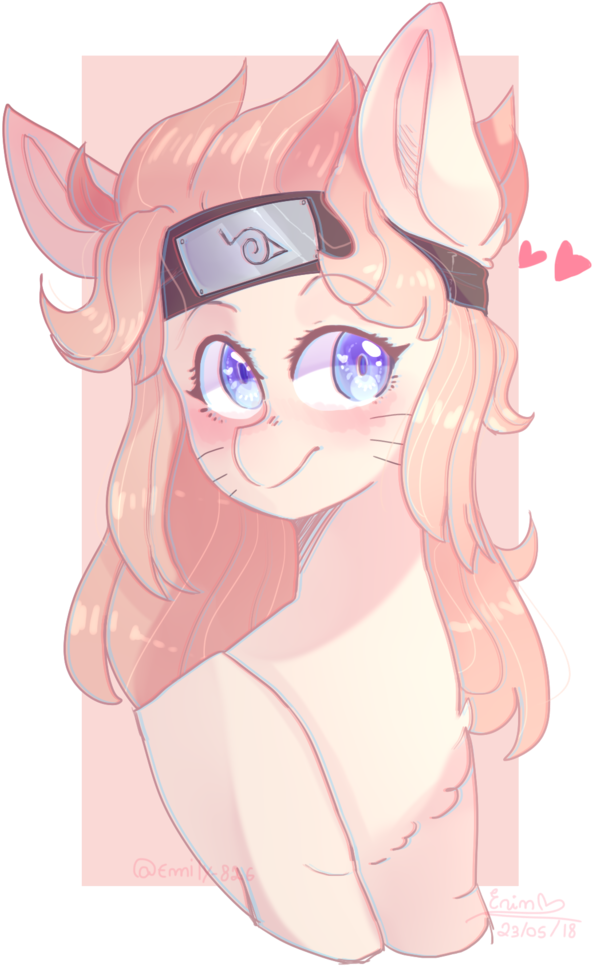 Emily-826, Bust, Female, Floating Heart, Headband, - Naruto Oc Female Mlp (683x1024), Png Download