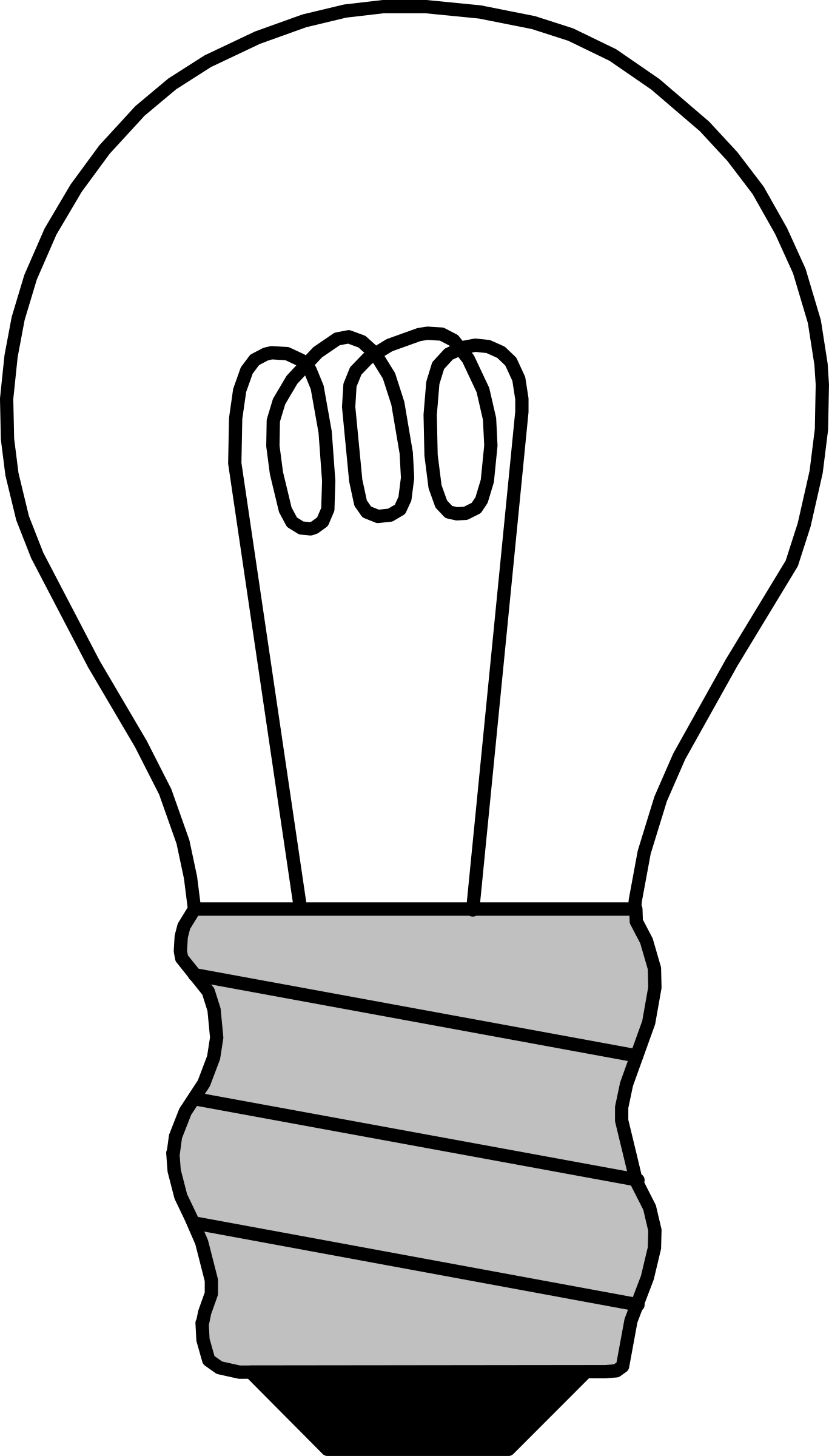 Bulb Clipart Luz - Light Bulb Off Clipart (1367x2400), Png Download