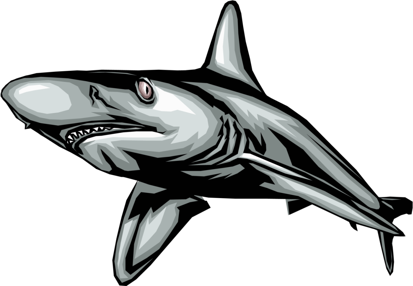 Black Sharks Clip Art Png - Shark (1436x995), Png Download