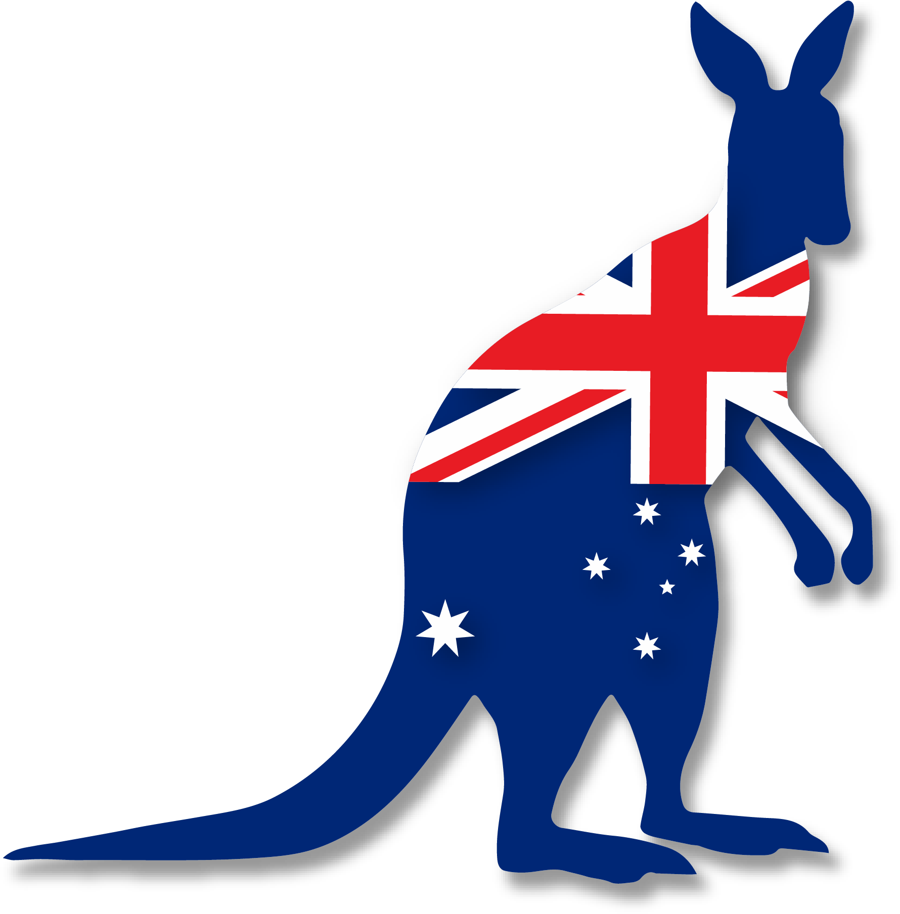 Png Quality Images Only - Kangaroo With Australian Flag (1801x1827), Png Download