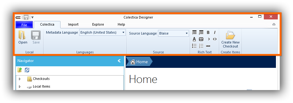 The Ribbon As It Appears In Colectica Designer - Colectica (944x334), Png Download
