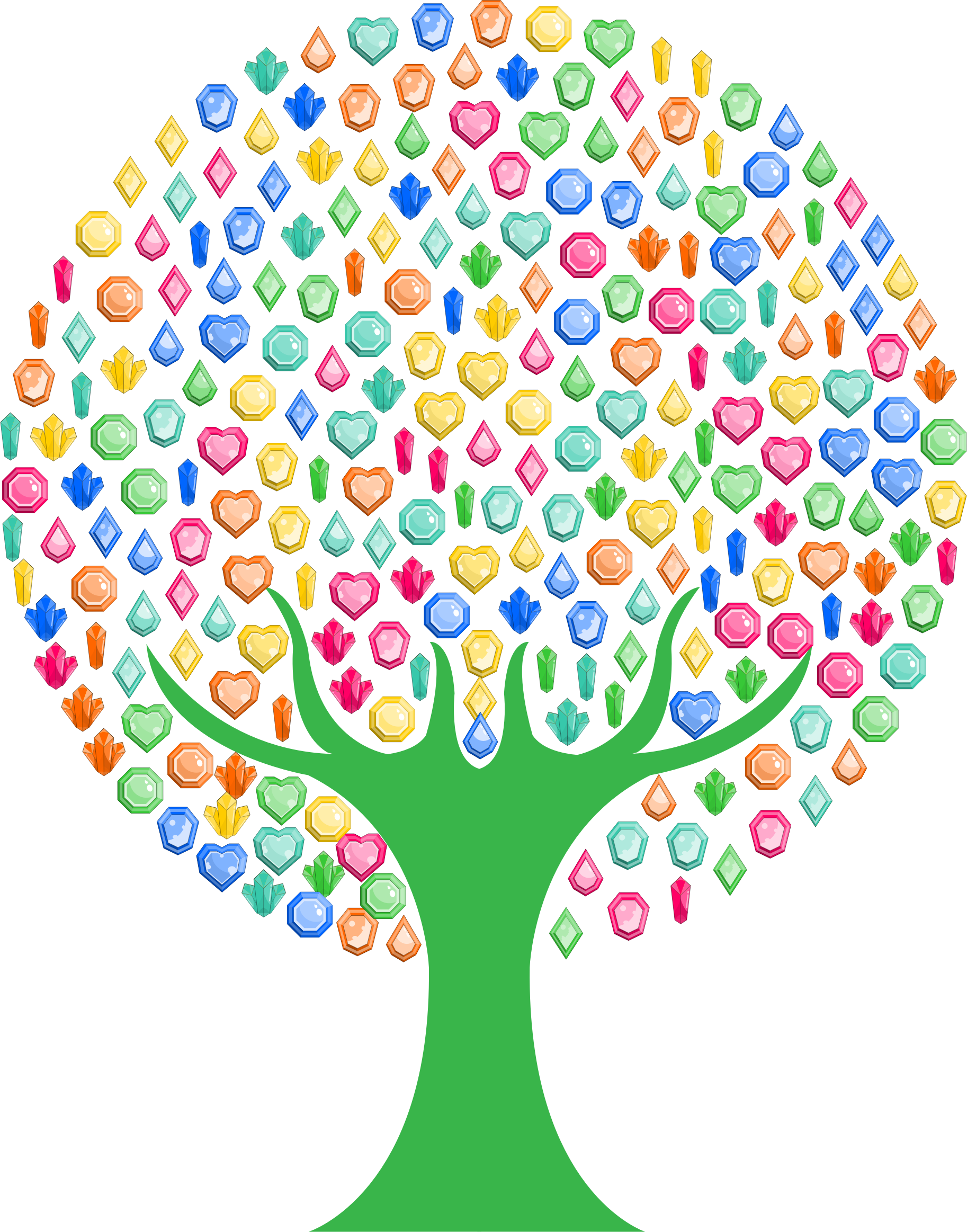 This Free Icons Png Design Of Colorful Gems Tree (1826x2326), Png Download