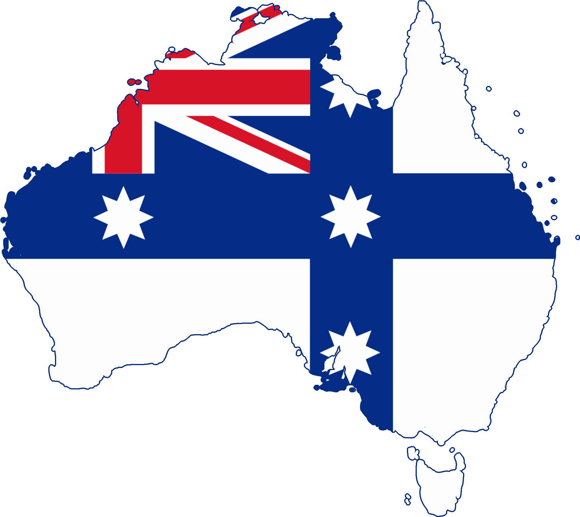 Flag Map Of Australia - Australian Flag Before Federation (2085x1864), Png Download