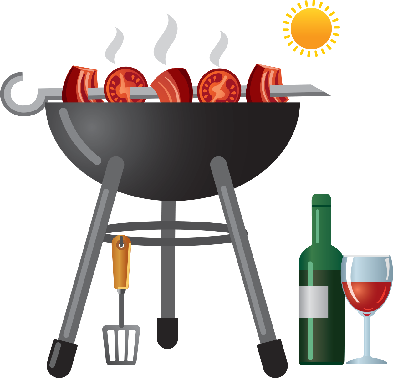 Grill And Wine - Grilling And Wine (1256x1208), Png Download