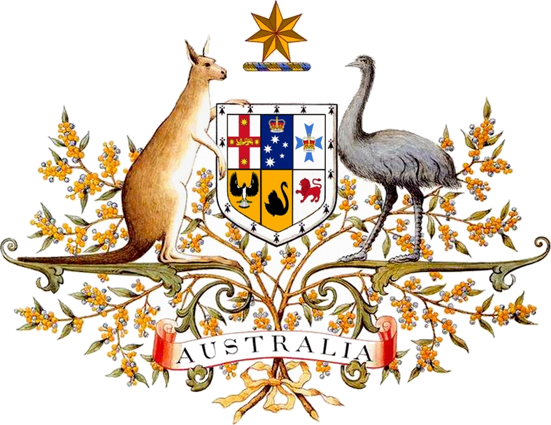 Flag And Map Of Australia - Australian Coat Of Arms (788x608), Png Download