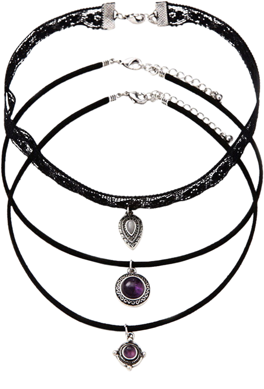 Teardrop Drawing At Getdrawings - 3 Pcs Set Sexy Statement Chokers Necklace (600x798), Png Download