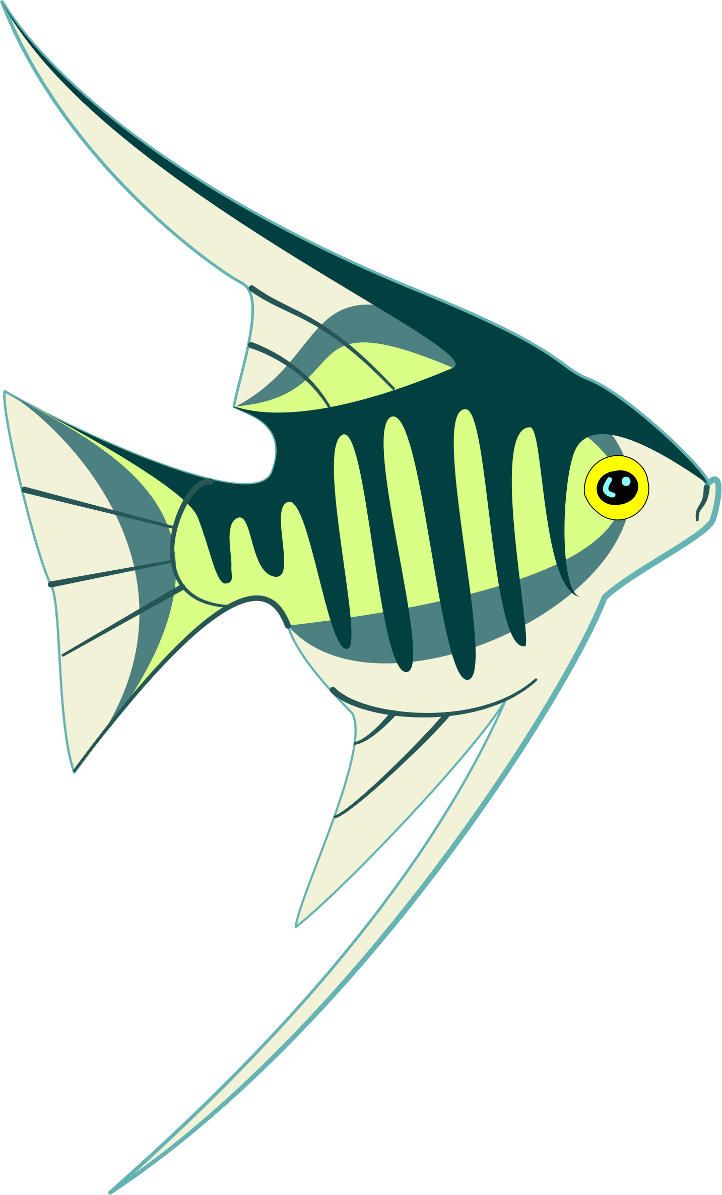 Cartoon Tropical Fish Clip Art - Clip Art (1433x2370), Png Download