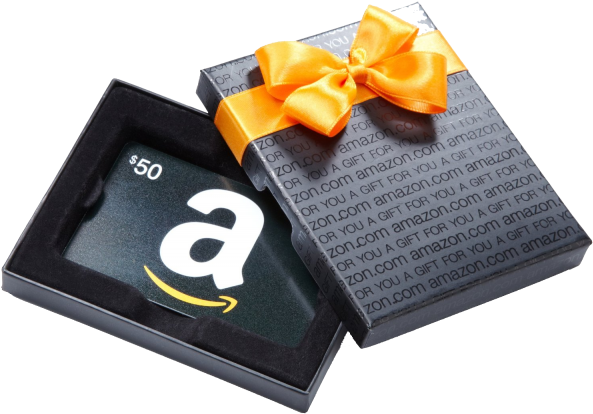 Amazon Gift Card $50 - Amazon Gift Card Gif (600x437), Png Download