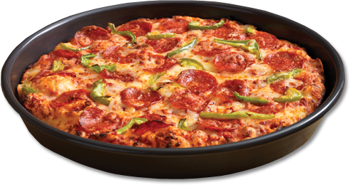 Pan-pizza - Dominos Pizza Pan Pizza (491x260), Png Download