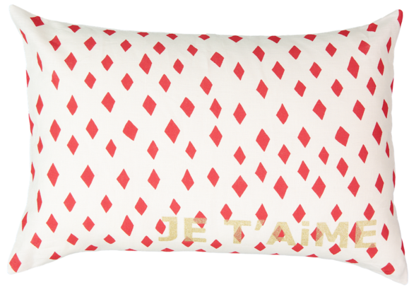 Je T'aime Carte Cushion With Red Diamond In Milky White - Atsuyo Et Akiko Je T'aime Carte Cushion / Diamond (600x600), Png Download