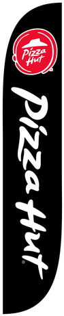 Pizza Hut Feather Flag Black - Pizza Hut Feather Flag (391x521), Png Download