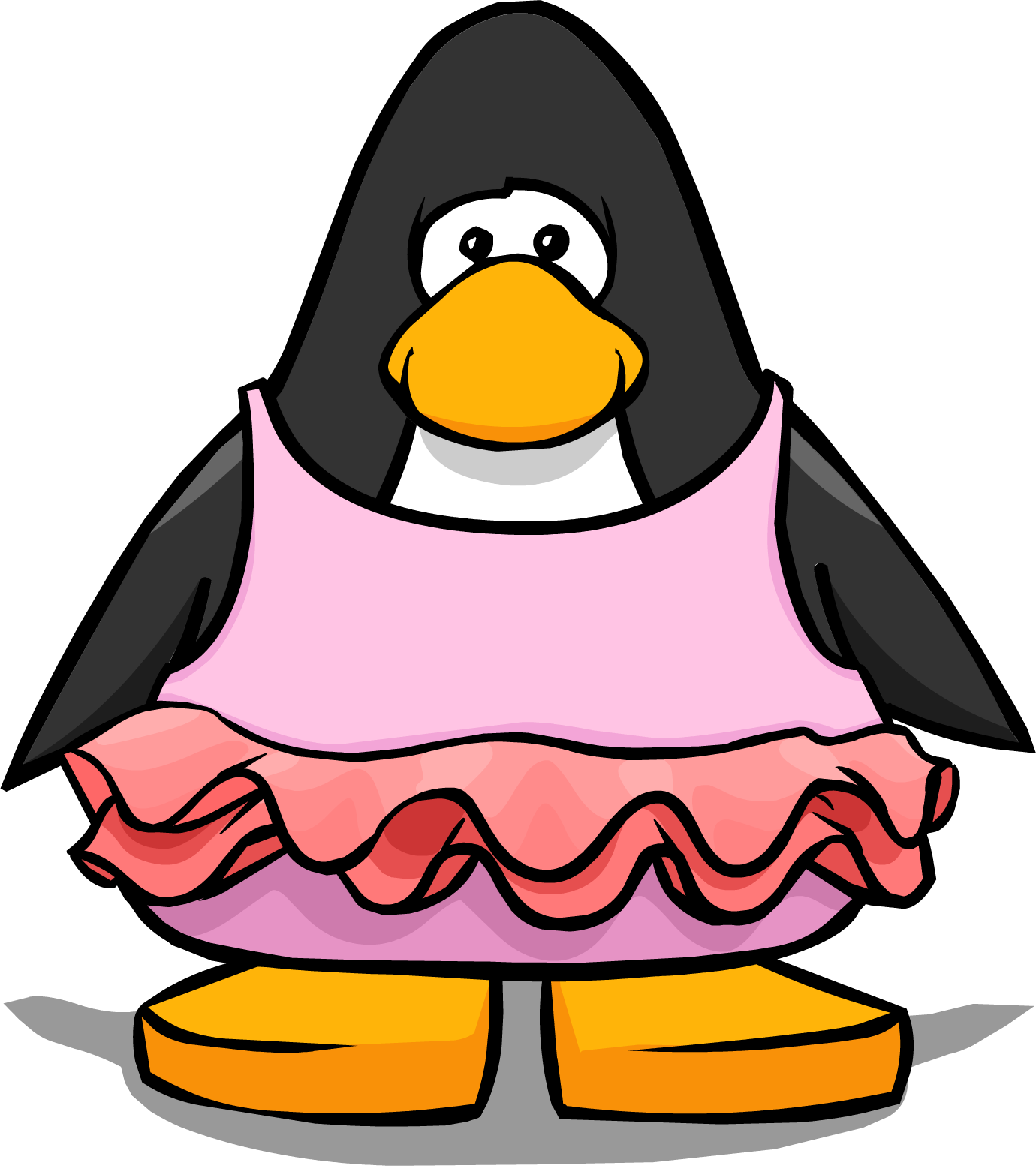 Ballerina Costume From A Player Card - Club Penguin With Scarf (1380x1554), Png Download