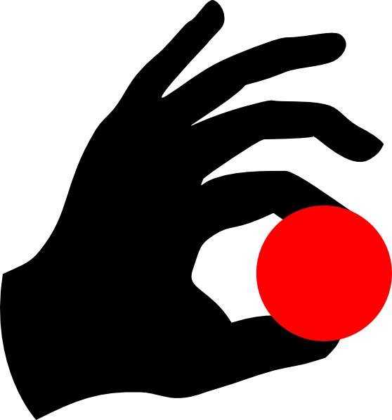 Magic Hand & Red Ball Clip Art - Hand Holding Ball Clipart (558x597), Png Download