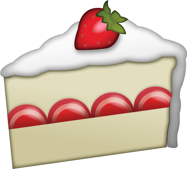 Banner Black And White Library Download Strawberry - Cake Emoji Png (640x640), Png Download