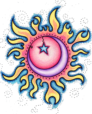 Sun Tattoos Designs 49 - Drawing (320x395), Png Download