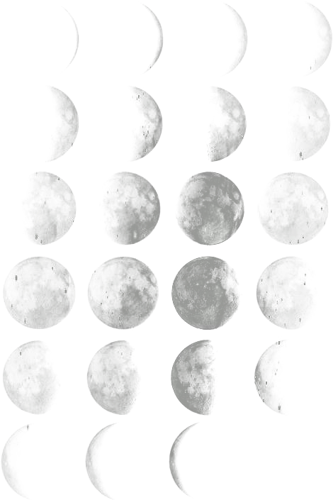 Moon Clipart Watercolor - Transparent Moon Phases (500x750), Png Download