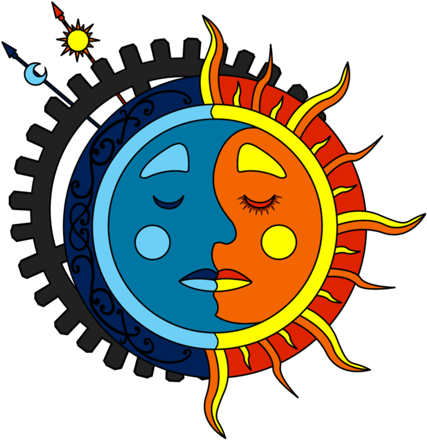 Moon Sun Steampunk Tattoo Color - Buet University In Bangladesh (894x894), Png Download