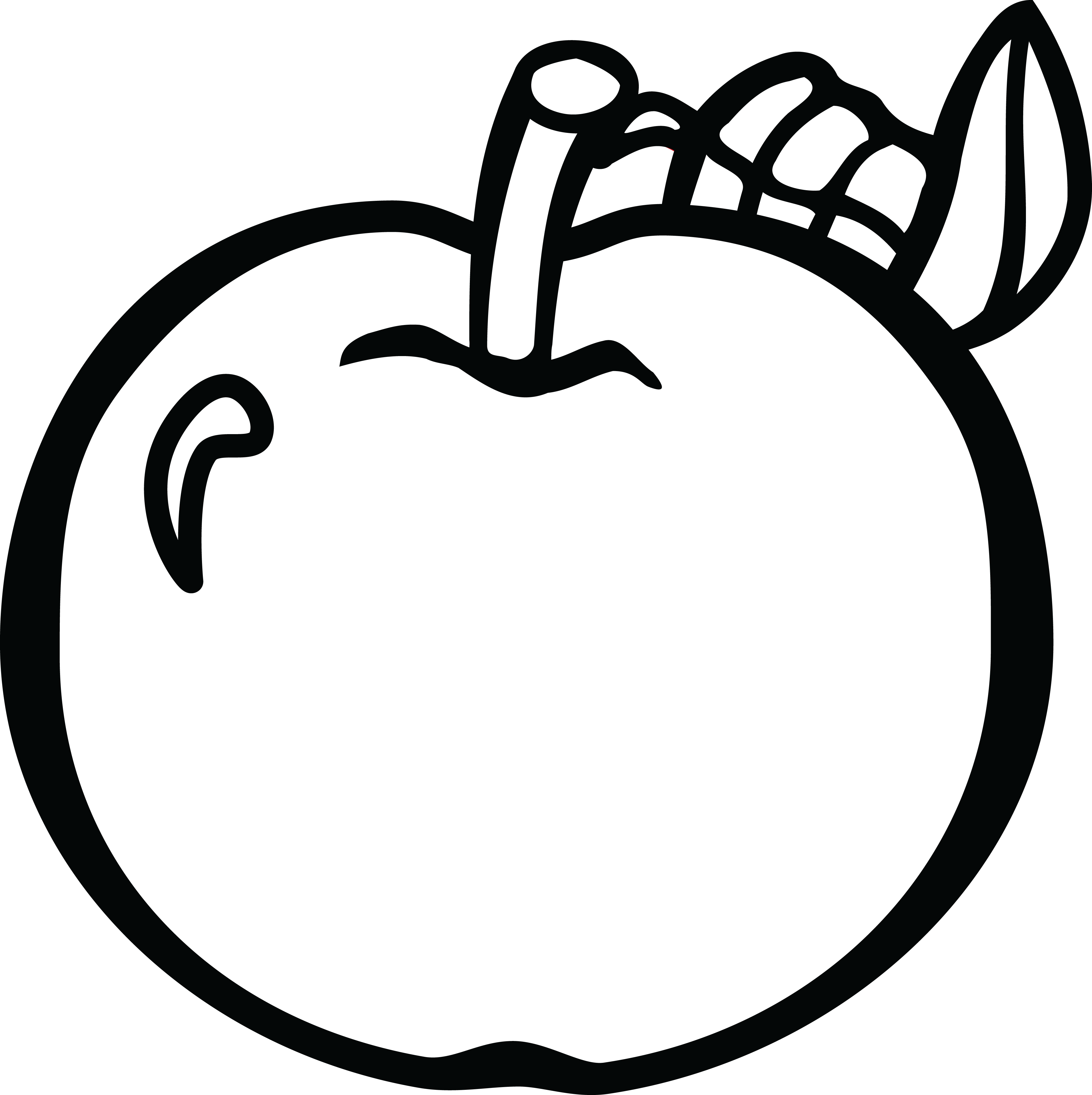 , , - Apples Free Clip Art Black And White (4000x4013), Png Download
