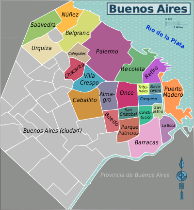 Distritos De Buenos Aires - Map (400x432), Png Download