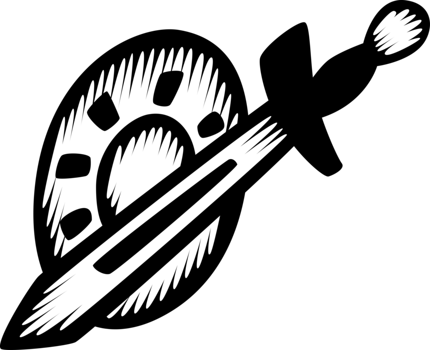 Vector Illustration Of Nordic Viking Sword And Shield - Spada E Scudo Png (860x700), Png Download